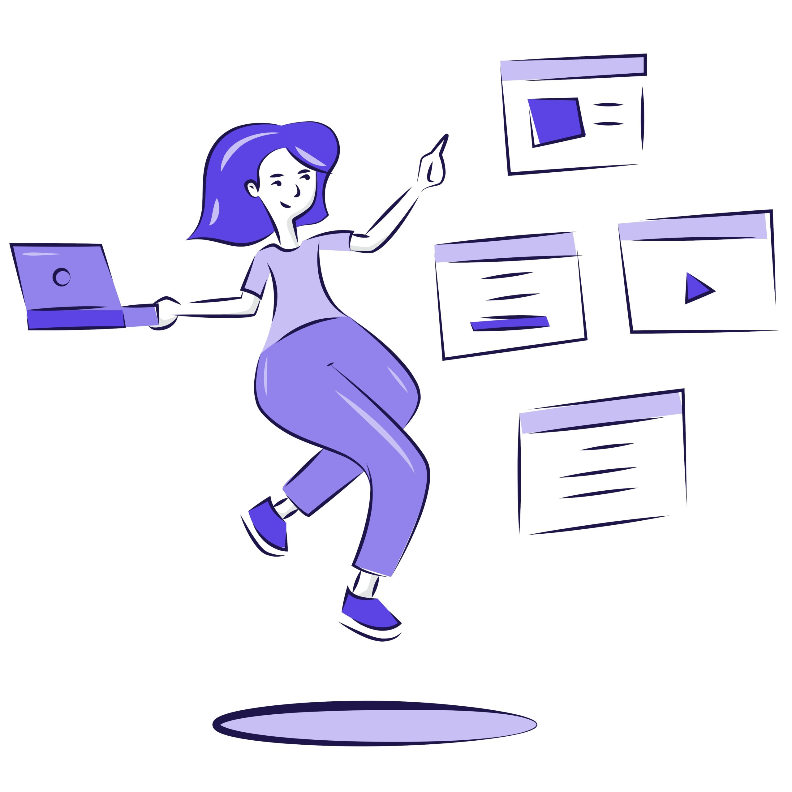 Illustration showing how exit intent pop-ups work on a website