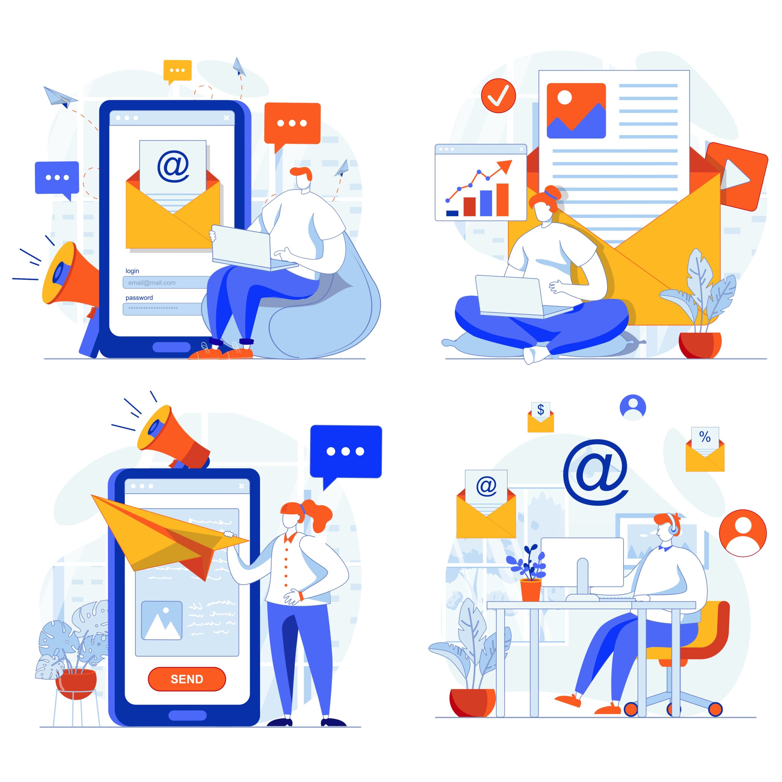 People engaged in digital marketing and communication activities